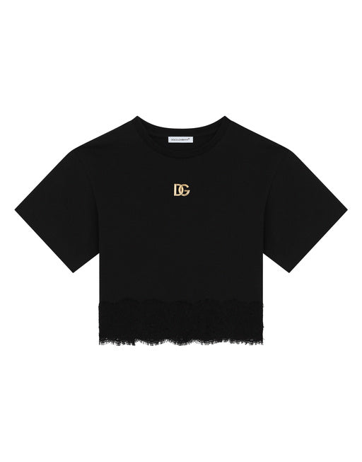 CROPPED INTERLOCK T-SHIRT WITH DG LOGO