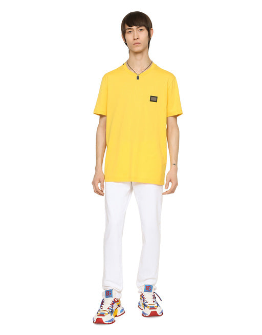 COTTON T-SHIRT WITH BRANDED TAG