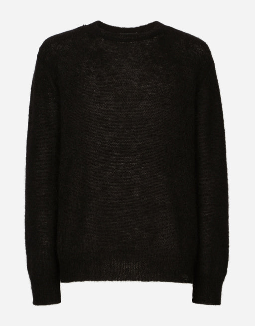 ROUND-NECK MOHAIR WOOL SWEATER