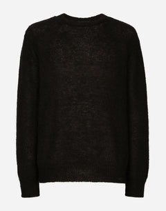 ROUND-NECK MOHAIR WOOL SWEATER
