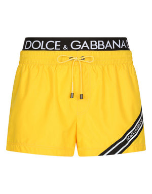 SHORT SWIM TRUNKS WITH BRANDED BAND