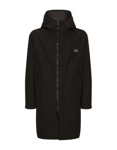 NYLON PARKA WITH HOOD AND BRANDED TAG