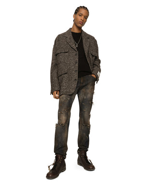 SLIM-FIT OVERDYED STRETCH DENIM JEANS