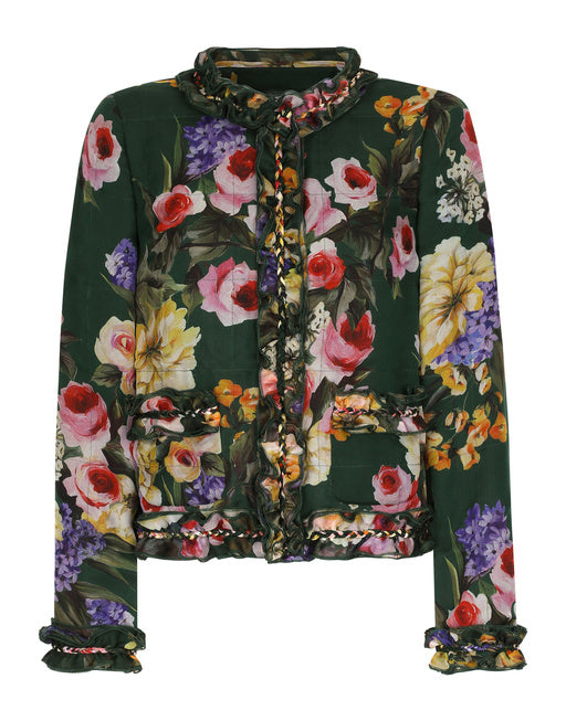 GARDEN-PRINT CHIFFON JACKET