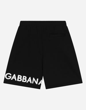 COTTON JOGGING SHORTS WITH LOGO PRINT