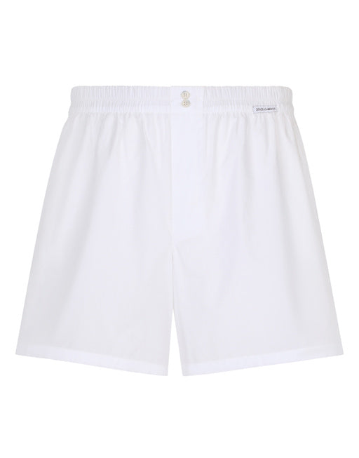 POPLIN SHORTS WITH LOGO LABEL