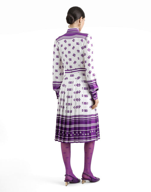 DG LOGO ALL-OVER PRINT TWILL SHIRT DRESS