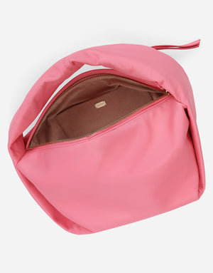 SMALL NAPPA LEATHER SOFT BAG WITH BRANDED TAG