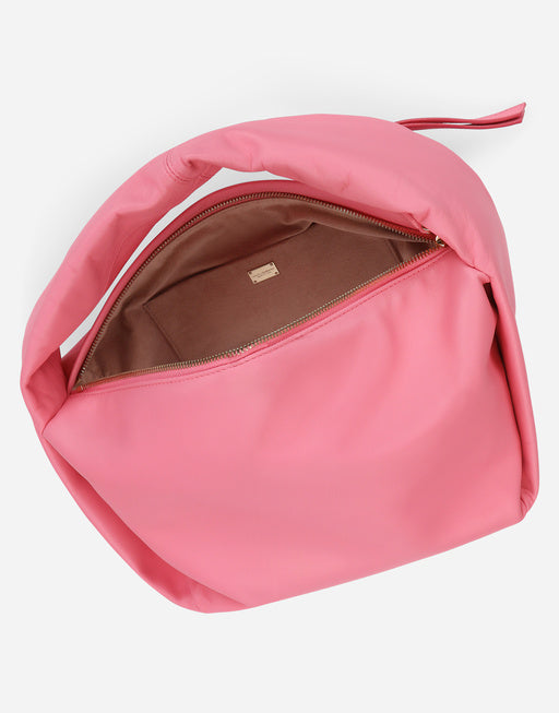 SMALL NAPPA LEATHER SOFT BAG WITH BRANDED TAG