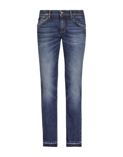 WASHED SKINNY FIT STRETCH DENIM JEANS