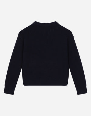 ROUND-NECK SWEATER WITH DG LOGO INLAY