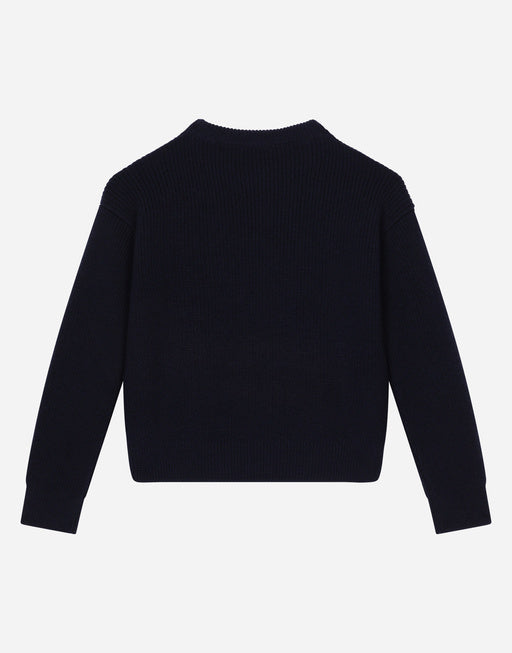 ROUND-NECK SWEATER WITH DG LOGO INLAY