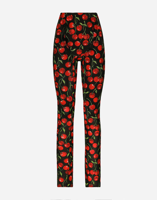 CHERRY-PRINT MARQUISETTE SHAPER PANTS