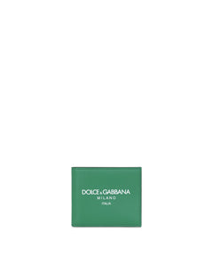 CALFSKIN BIFOLD WALLET WITH LOGO