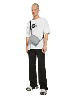 CALFSKIN CROSSBODY BAG WITH RAISED LOGO