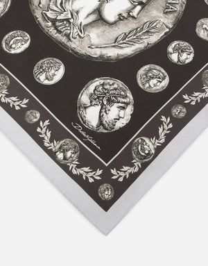 COIN PRINT SILK BANDANNA (50X50)