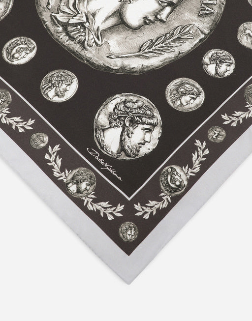 COIN PRINT SILK BANDANNA (50X50)