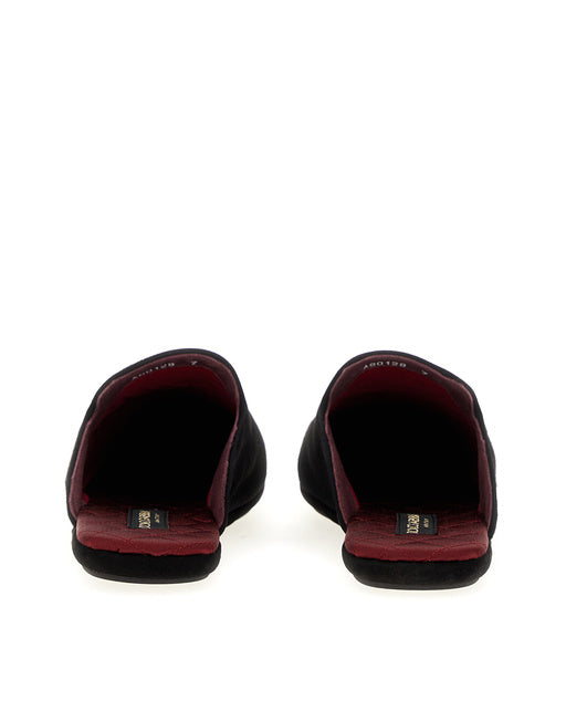 SLIPPERS IN SUEDE WITH EMBROIDERY