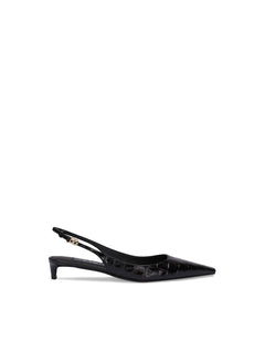 CROCODILE-PRINT CALFSKIN SLINGBACKS