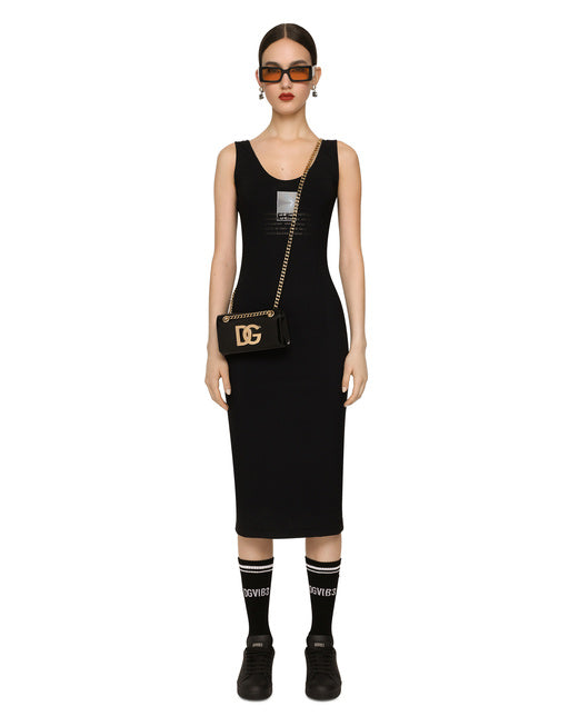 SLEEVELESS SPANDEX JERSEY MIDI DRESS DGVIB3
