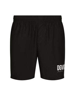 MID-LENGTH SWIM TRUNKS WITH DGVIB3 PRINT AND LOGO