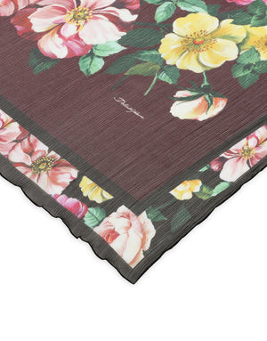 BLUEBELL-PRINT SILK SCARF (120 X 200)