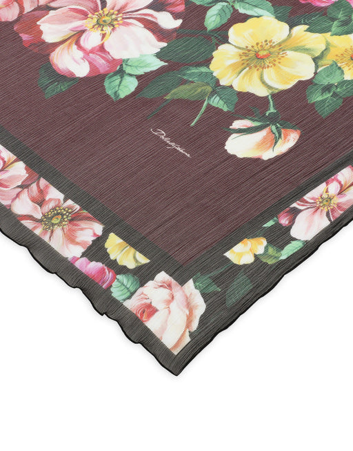 BLUEBELL-PRINT SILK SCARF (120 X 200)