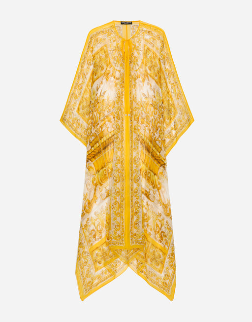 MAJOLICA-PRINT CHIFFON CAFTAN