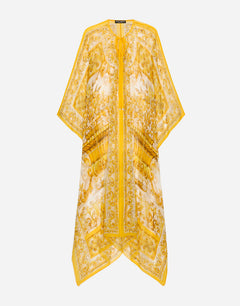 MAJOLICA-PRINT CHIFFON CAFTAN