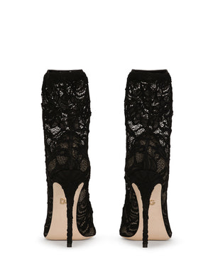 STRETCH LACE AND GROS GRAIN BOOTIES