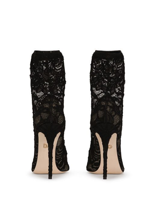STRETCH LACE AND GROS GRAIN BOOTIES