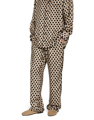 SILK JOGGING PANTS WITH POLKA-DOT PRINT AND DG LOGO