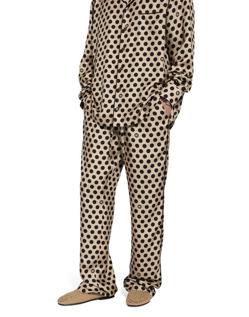 SILK JOGGING PANTS WITH POLKA-DOT PRINT AND DG LOGO