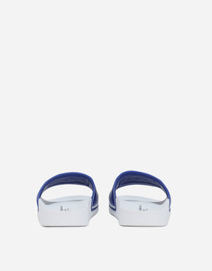 RUBBER AND CALFSKIN SLIDERS WITH LOGO PRINT