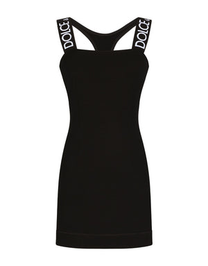 SHORT FULL MILANO DRESS WITH BRANDED STRAPS