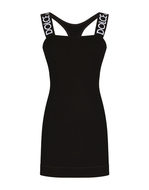 SHORT FULL MILANO DRESS WITH BRANDED STRAPS