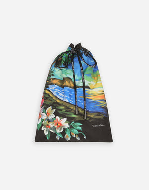 SHORT SWIM TRUNKS WITH HAWAIIAN PRINT