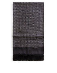 SILK JACQUARD SCARF WITH FRINGING