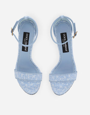 BOUCLÉ FABRIC SANDALS WITH BAROQUE DG DETAIL