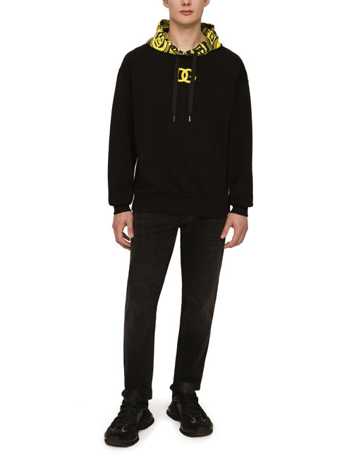 JERSEY HOODIE WITH DG PRINT AND EMBROIDERY