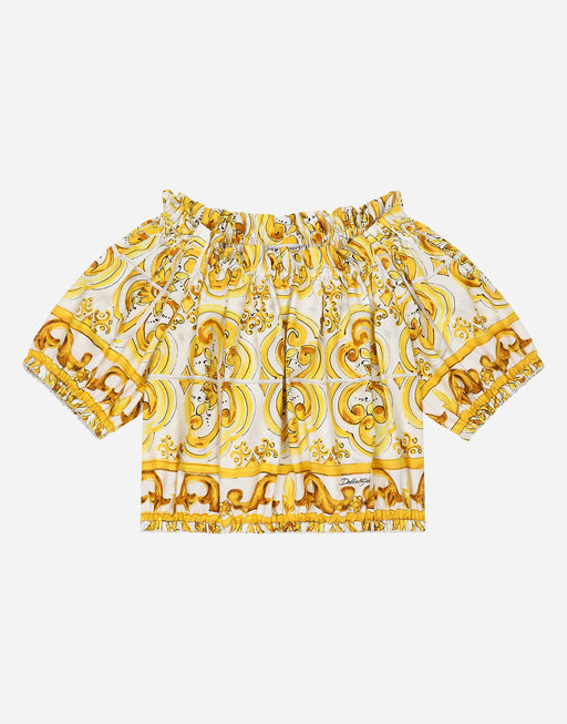 POPLIN BLOUSE WITH YELLOW MAJOLICA PRINT
