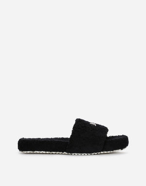 TERRYCLOTH SLIDERS WITH LOGO TAG