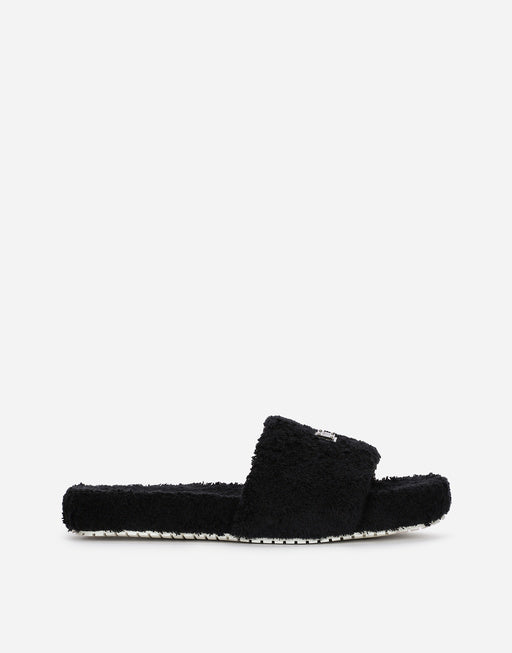 TERRYCLOTH SLIDERS WITH LOGO TAG