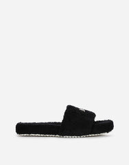 TERRYCLOTH SLIDERS WITH LOGO TAG