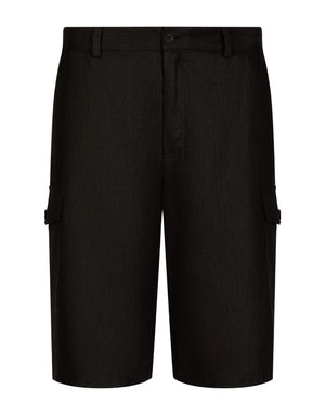 LINEN CARGO SHORTS WITH TAG