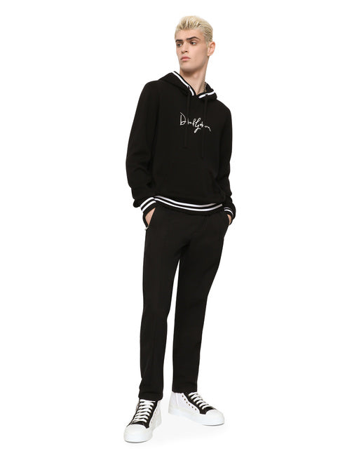 WOOL HOODIE WITH EMBROIDERY