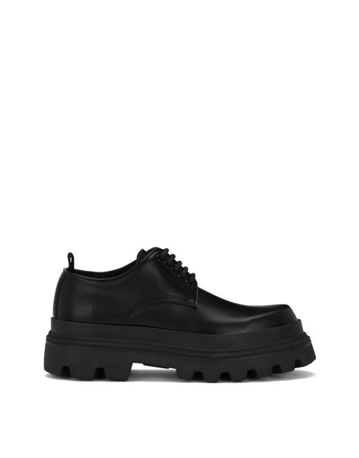 BRUSHED CALFSKIN DERBY SHOES