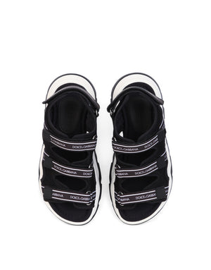 MESH TREKKING SANDALS WITH JACQUARD LOGO