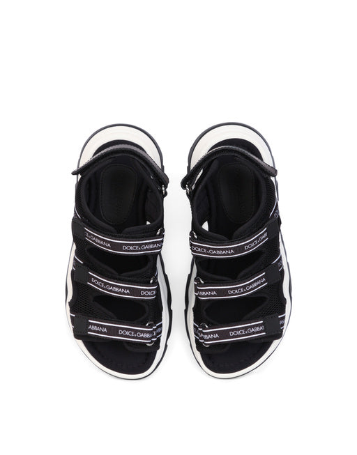 MESH TREKKING SANDALS WITH JACQUARD LOGO