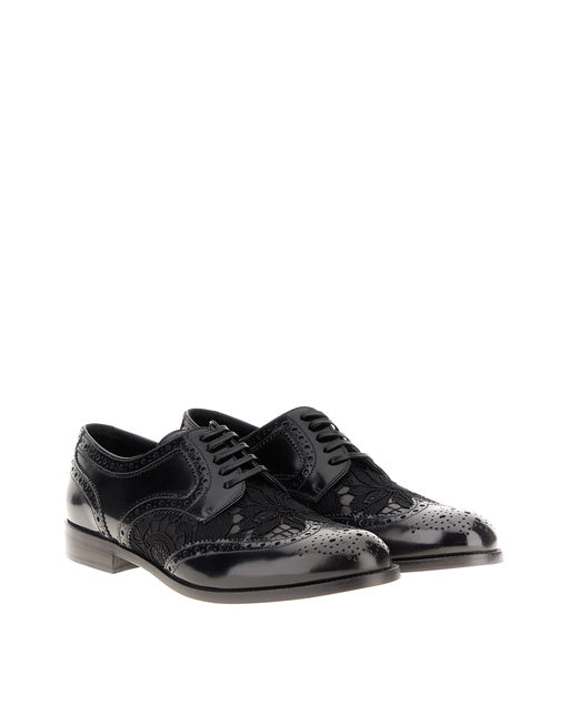 LEATHER DERBY SHOE WITH LACE DETAIL
